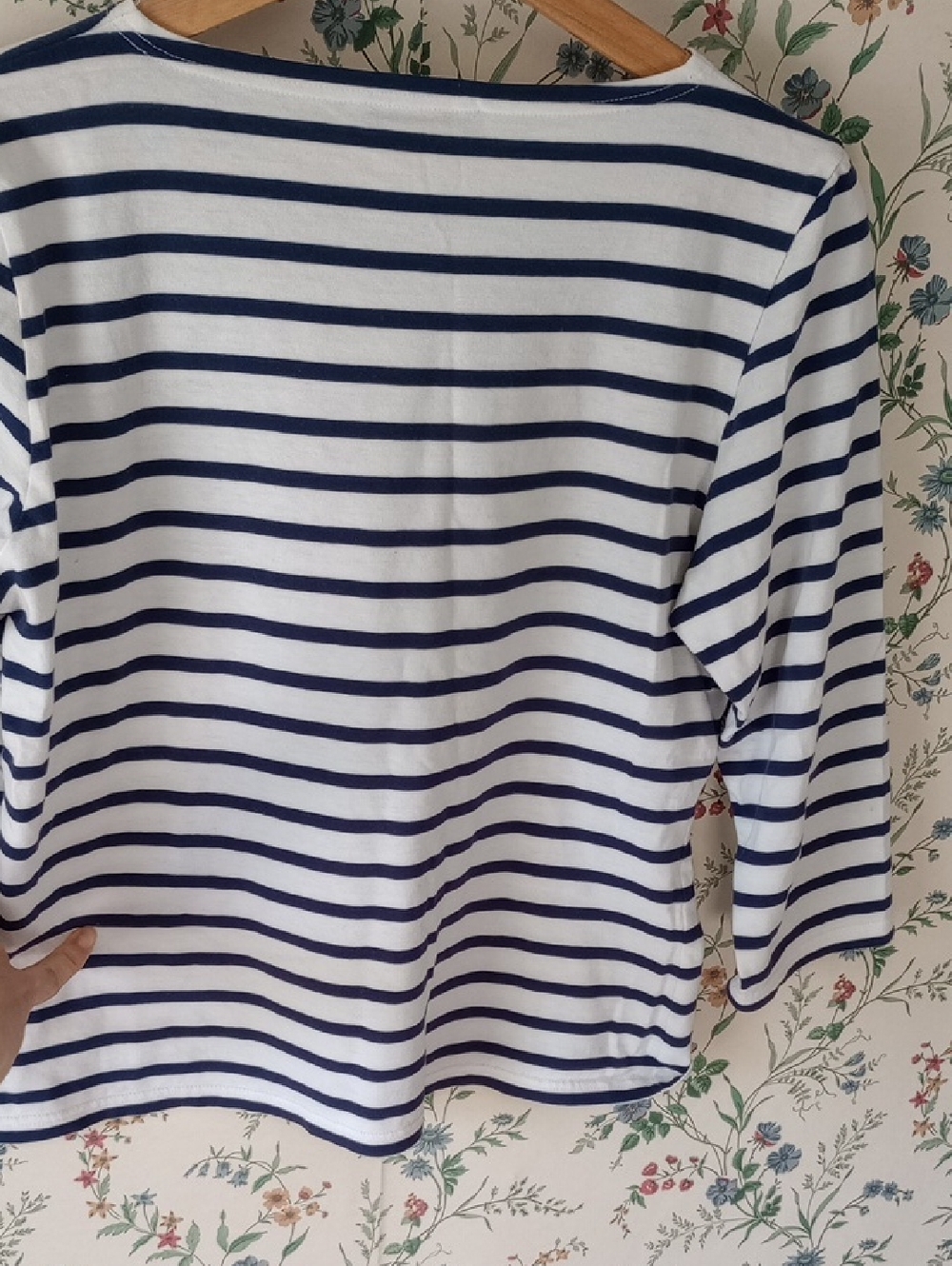 Saint James Meridien Striped Cotton Boat Neck Top Navy White Made in France S - Picture 14 of 14